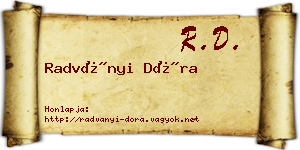 Radványi Dóra névjegykártya