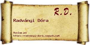 Radványi Dóra névjegykártya