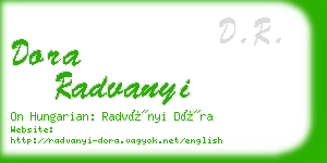 dora radvanyi business card